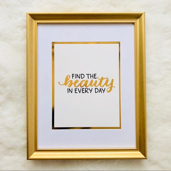 None Accents Gold Framed Quote Wall Art 1x14 Poshmark